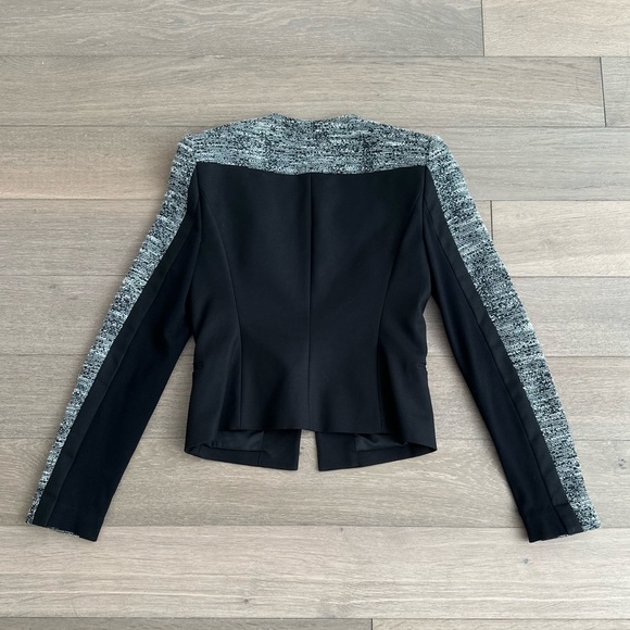 BCBG Black Tweed Color Block Blazer - Picture 4 of 8